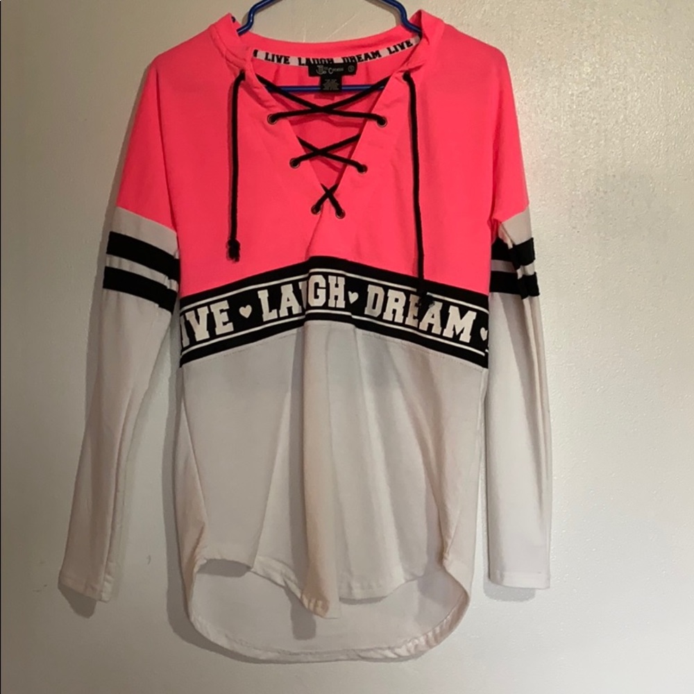 Pink n white long sleeved shirt
